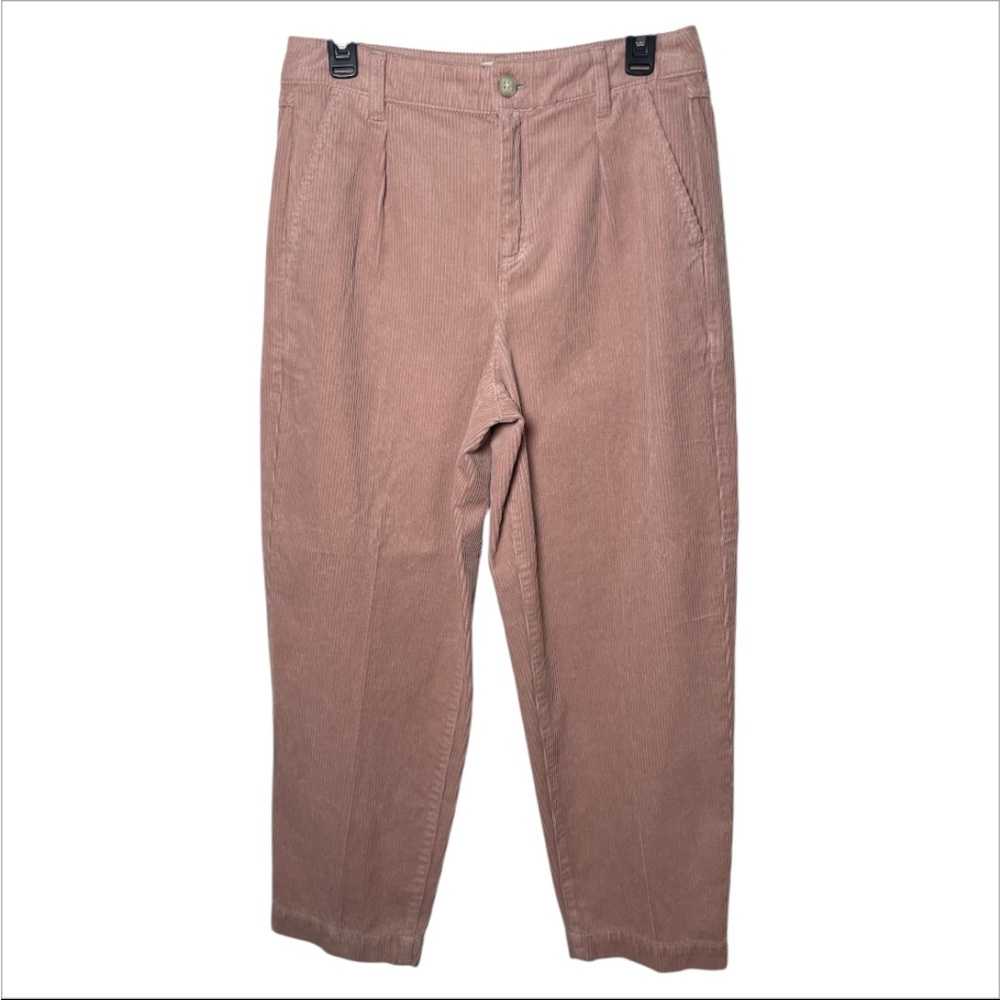 J Crew Womens 6 Mauve Pink High Rise Tapered Wide Wale Corduroy Pants Ankle